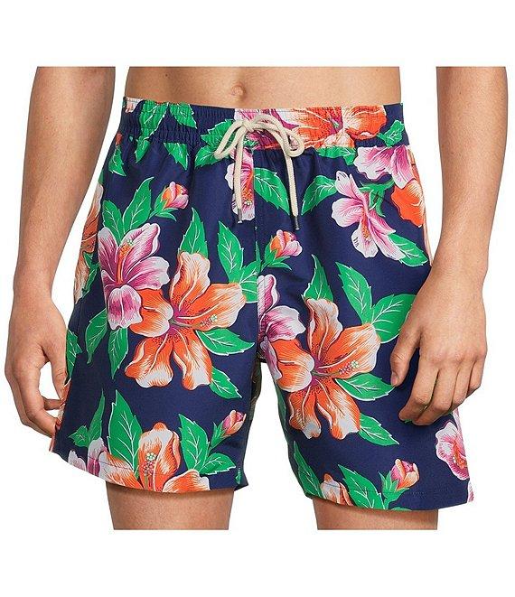 Polo Ralph Lauren Traveler Classic Iconic Hibiscus 5.75#double; Swim Trunks Product Image