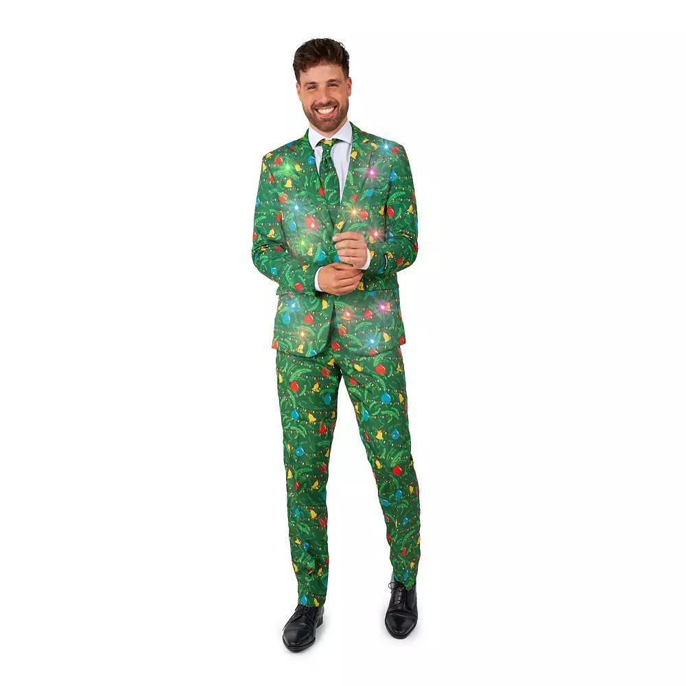Men's Suitmeister Christmas Green Tree Light Up Suit,  Product Image