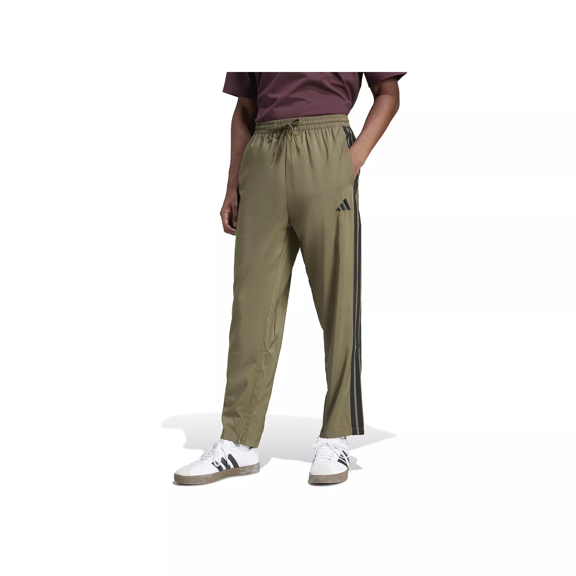 adidas Essentials 3-Stripes Stanford Pants Open Hem Olive Strata 2XL Mens Product Image