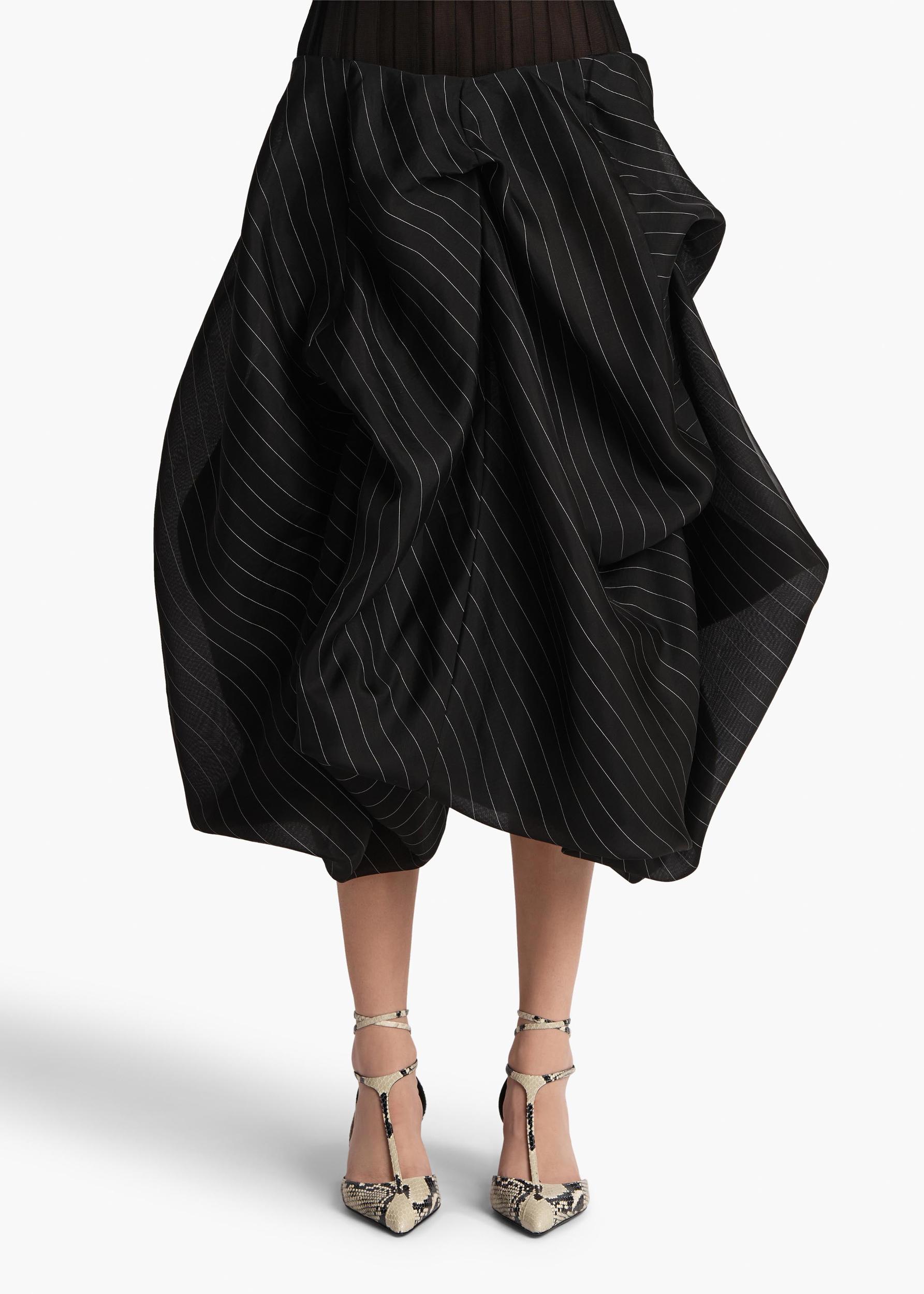 Lou Skirt in Black with White Stripe Product Image