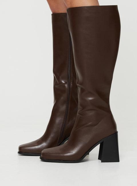 Renzo Knee High Boots Brown Product Image