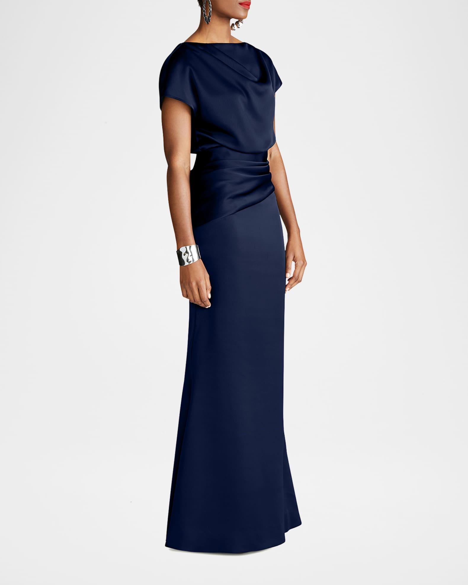 Draped Satin Trumpet Gown Product Image