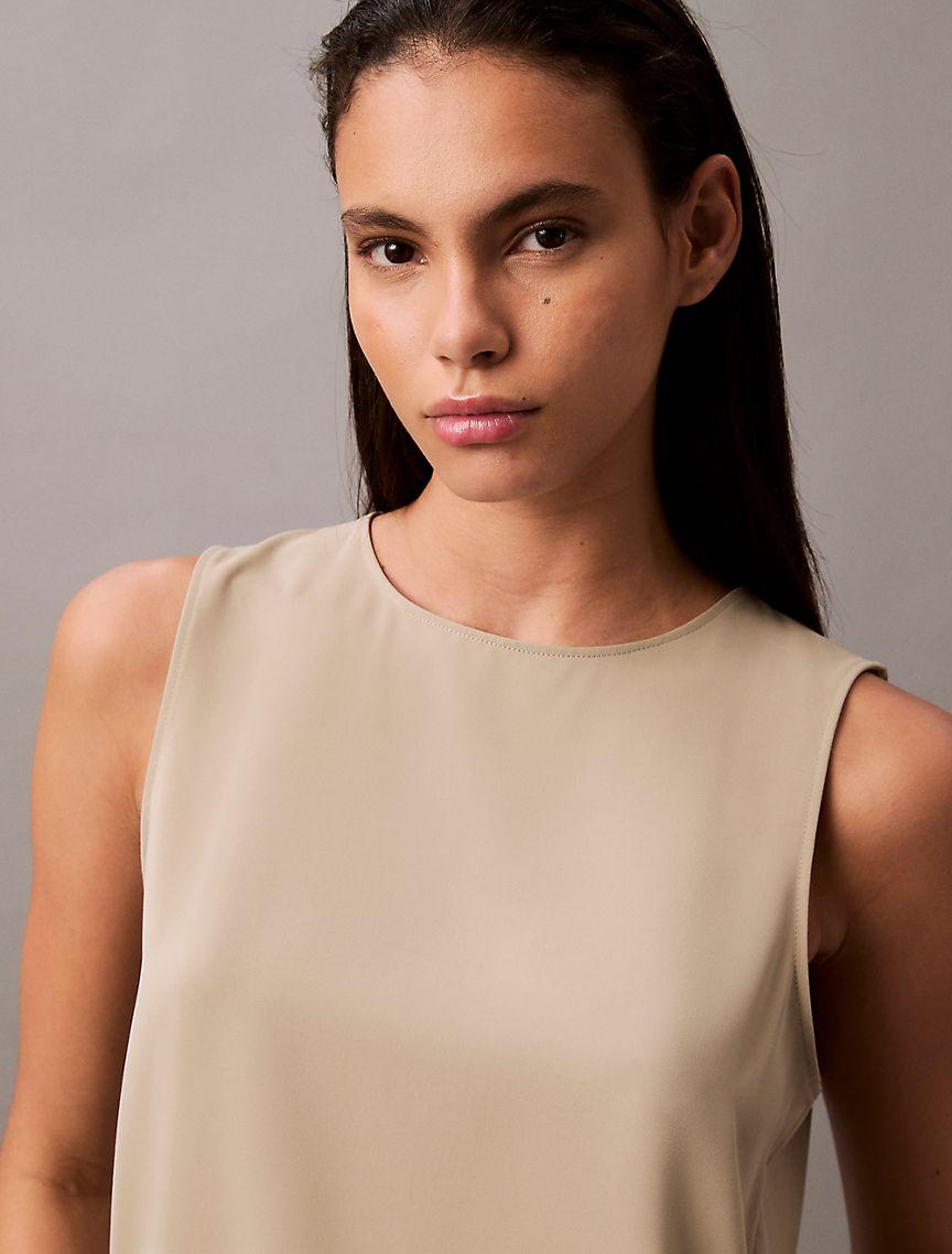 Solid Crewneck Shell Tank Product Image