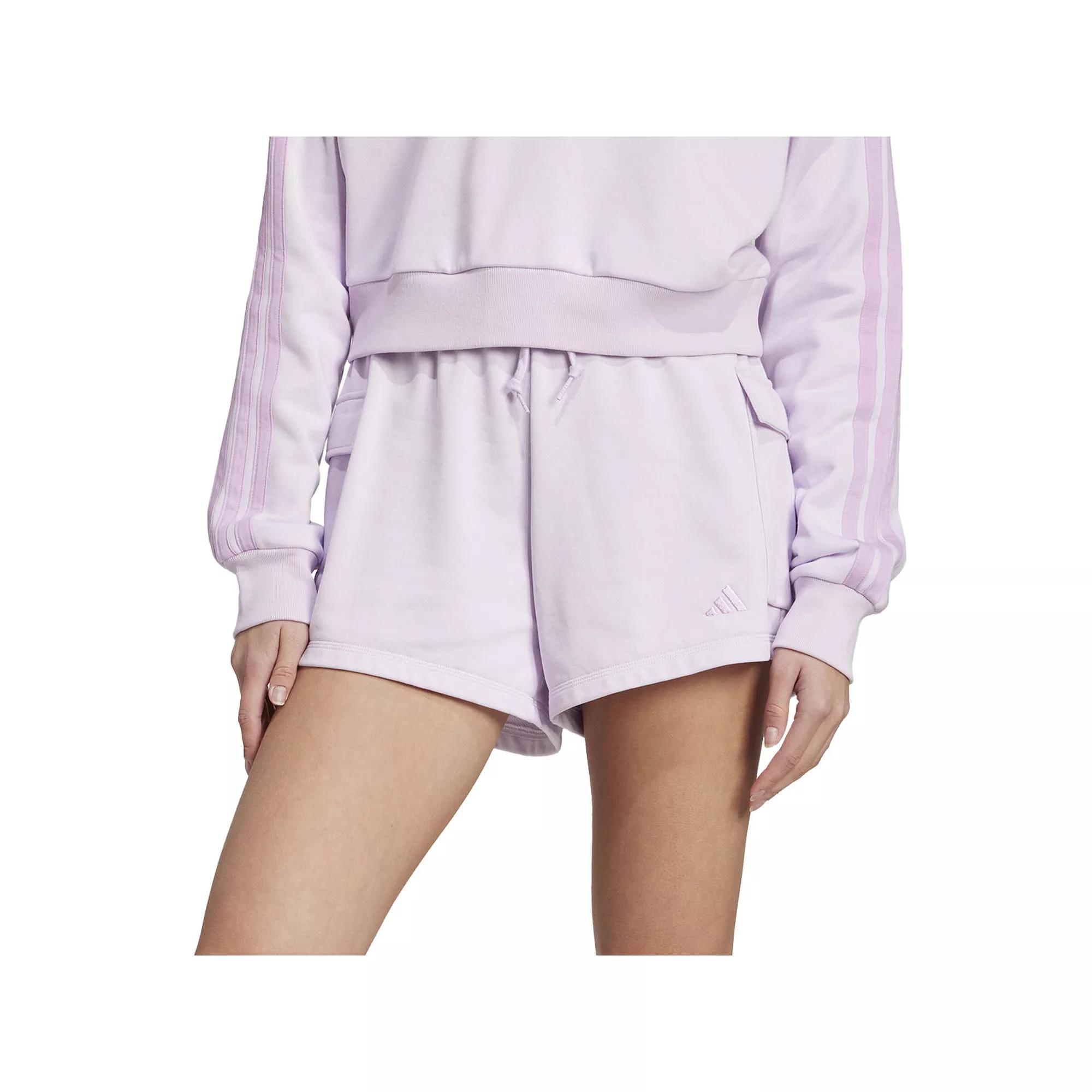 Women's adidas Essentials Small Logo Terry Sportswear Cargo Shorts,  Product Image