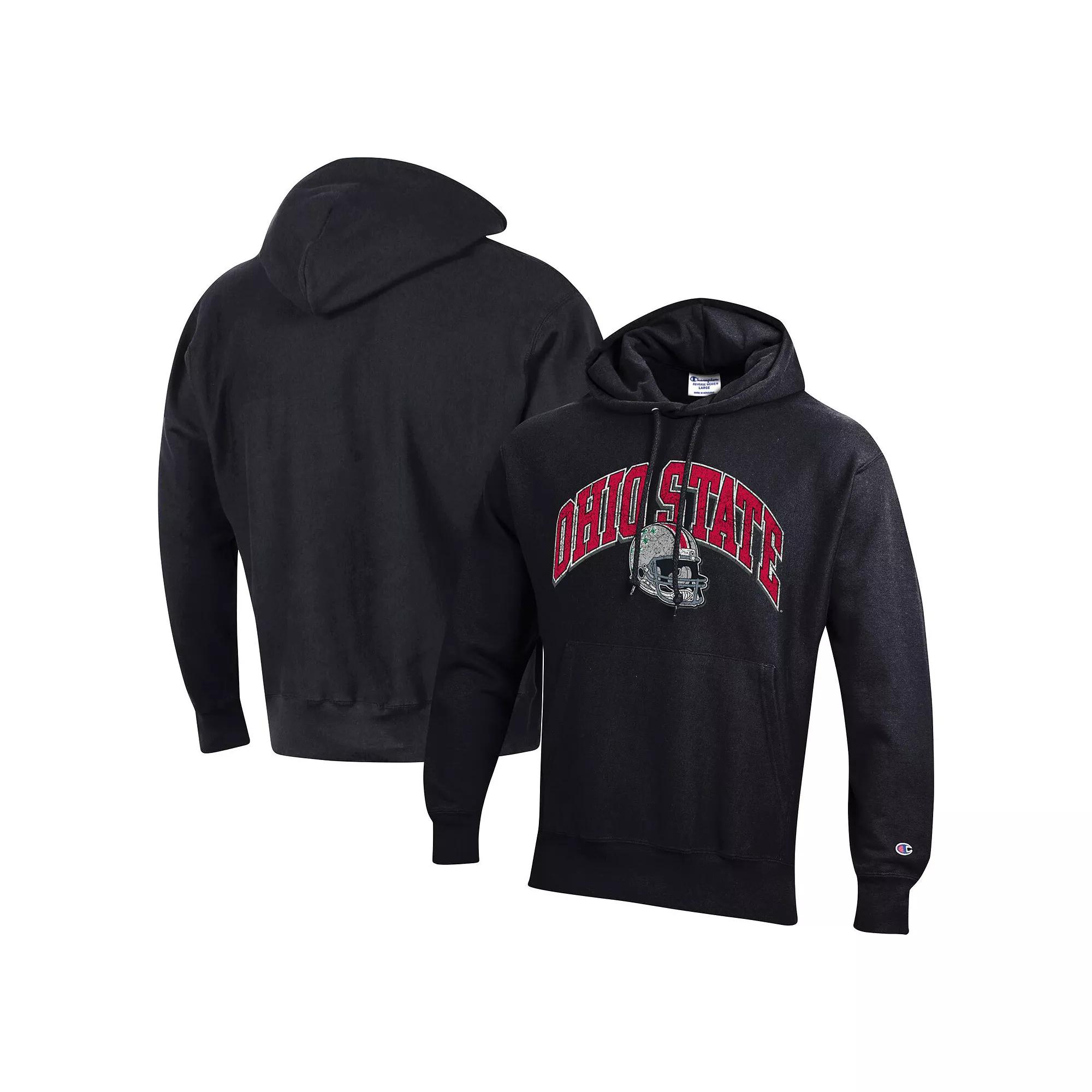 Men's Champion Black Ohio State Buckeyes Vault Late Night Reverse Weave Pullover Hoodie,  Product Image
