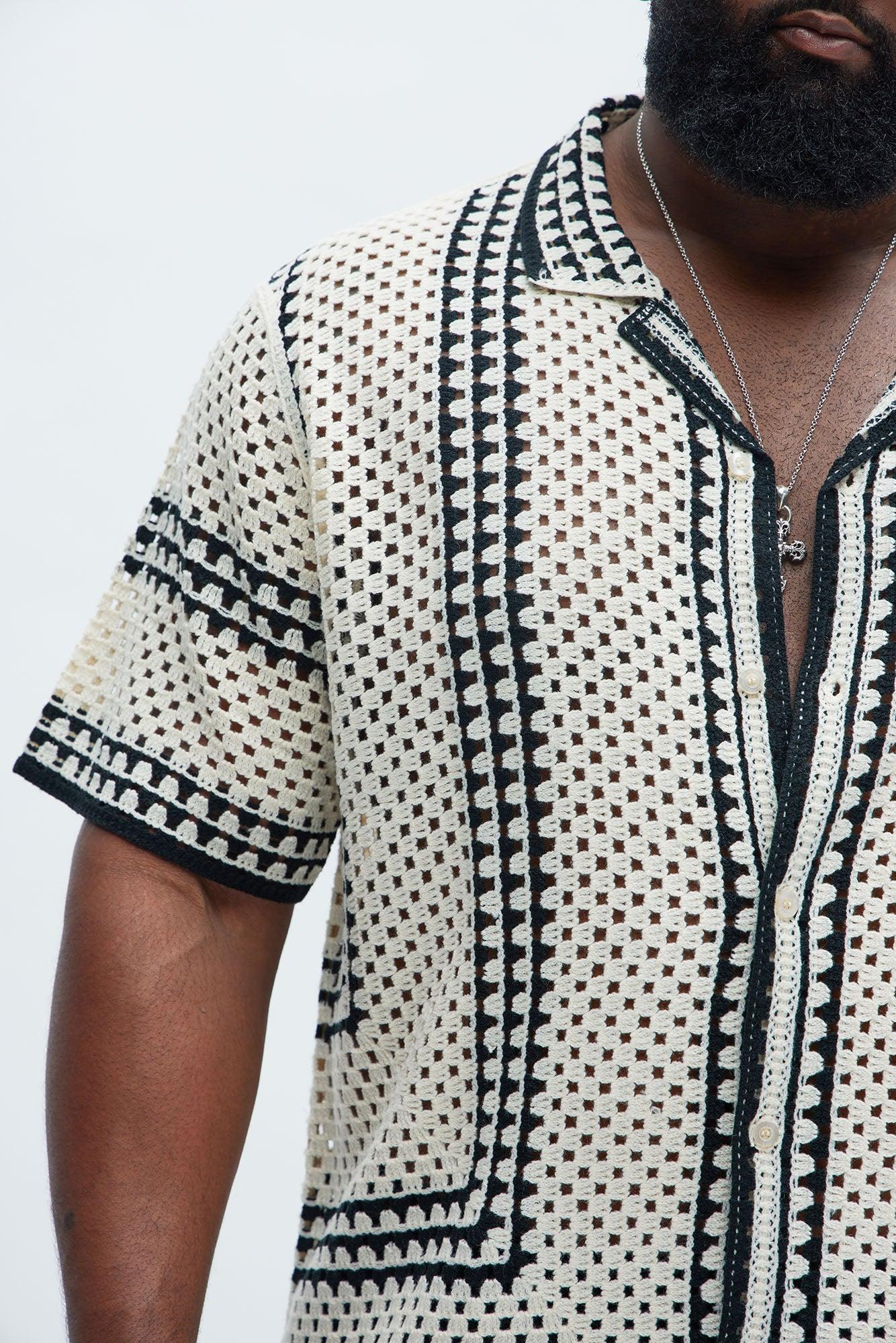 Allston Crochet Knit Shirt - Off White Product Image