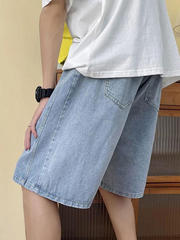 Men's Street Drawstring Denim Shorts Product Image
