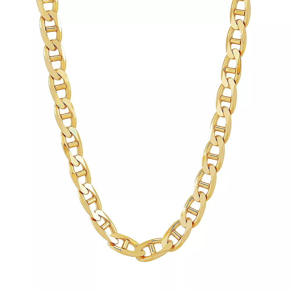 Everlasting Silver Gold Over Silver Solid Mariner Chain Necklace, Women's, Size: 22", Gold Tone Product Image