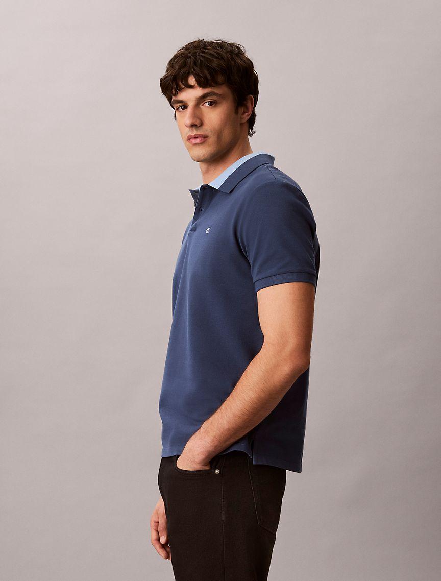 Pique Colorblock Collar Polo Shirt Product Image