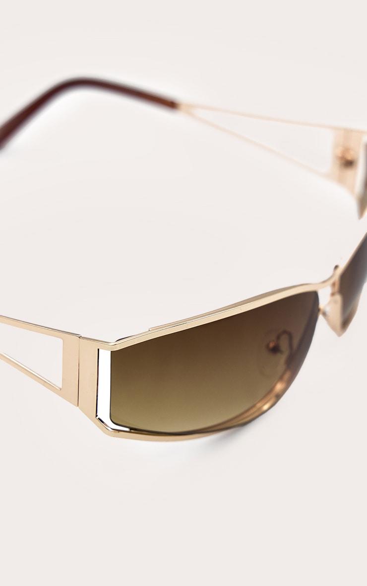 Gold Trim Frame Visor Sunglasses Product Image
