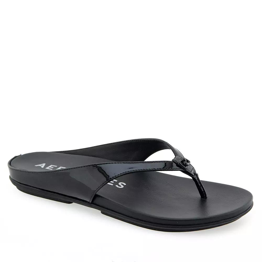 Aerosoles Fisher Women's Flat Thong Sandals, Size: 5 Medium, Black Product Image