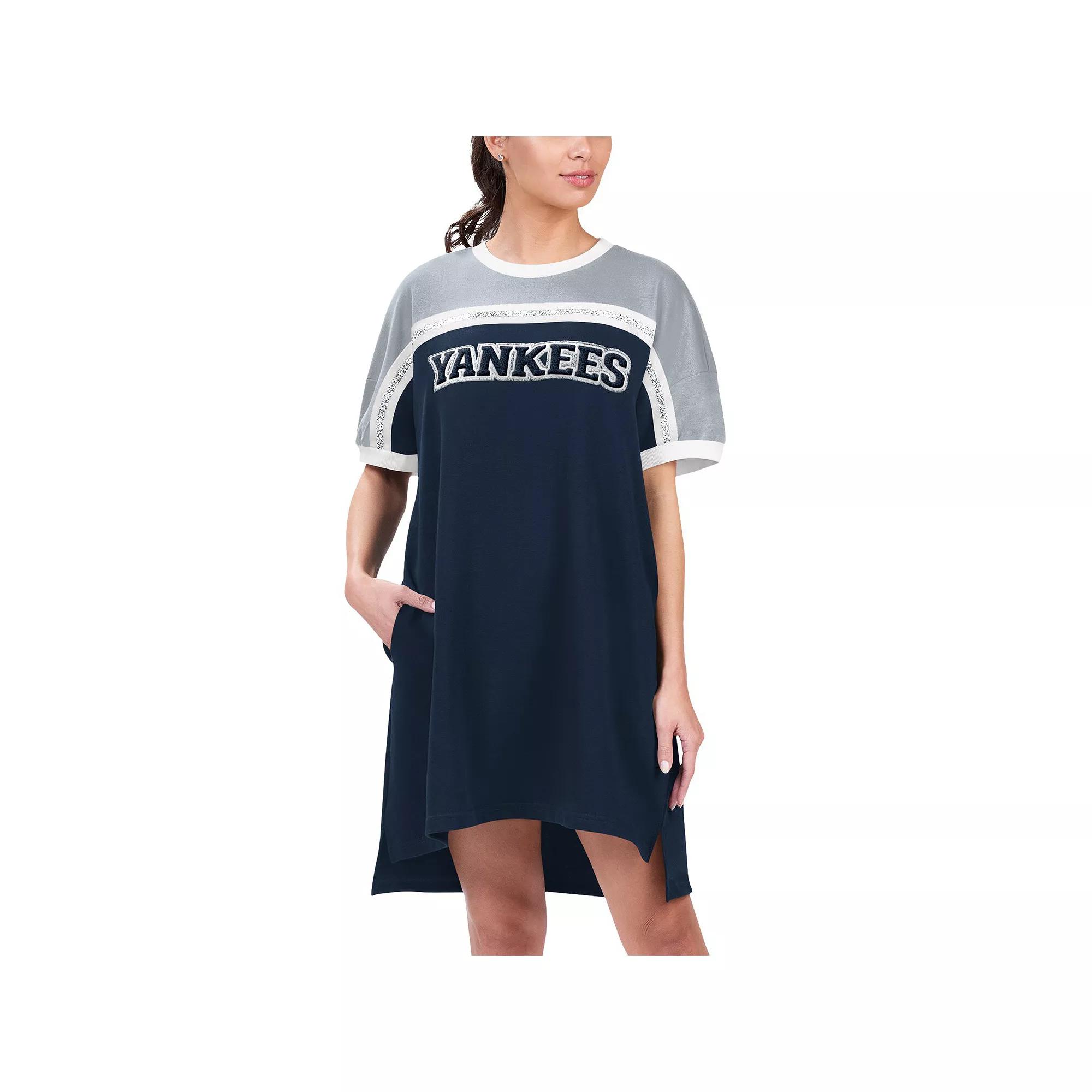 Women's G-III 4Her by Carl Banks Navy/Gray New York Yankees Circus Catch Sneaker Dress,  Product Image