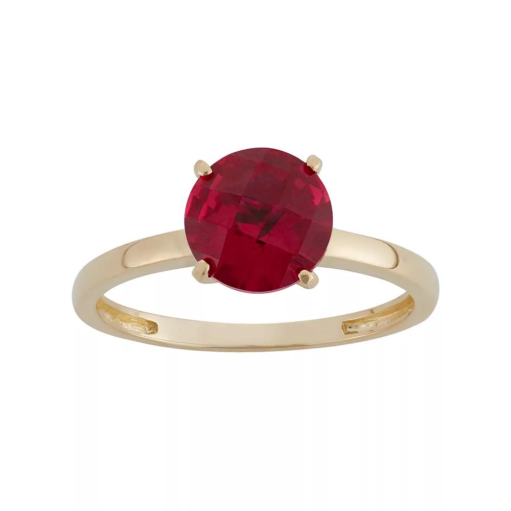 Designs by Gioelli Lab-Created Ruby 10k Gold Ring, Women's, Size: 5, Red Product Image
