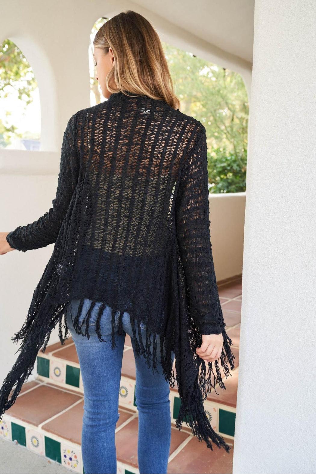 Crocheted long sleeve cardigan Product Image