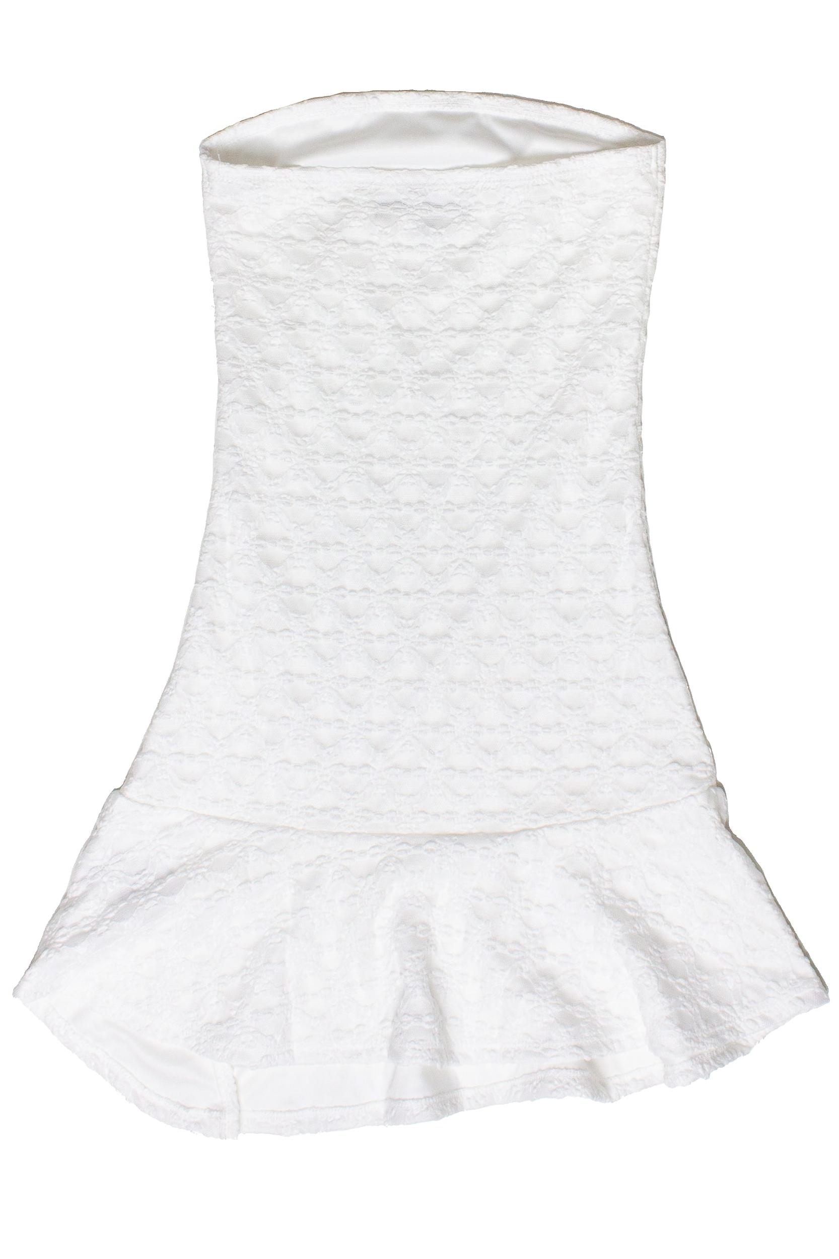 Strapless Split Hem Lace Mini Dress Product Image