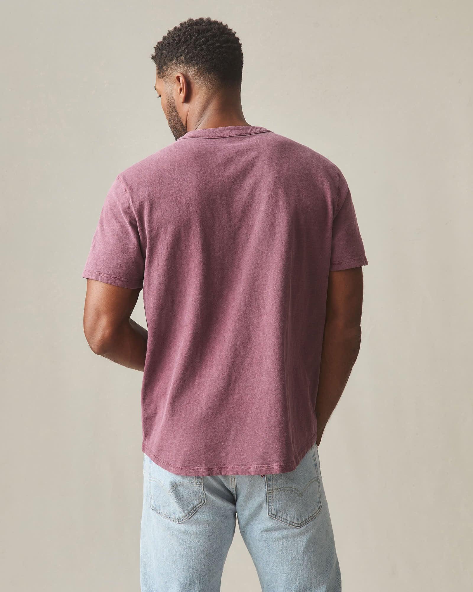 Men's Broken-In Premium Slub Henley - Washed Zinfandel Male Product Image