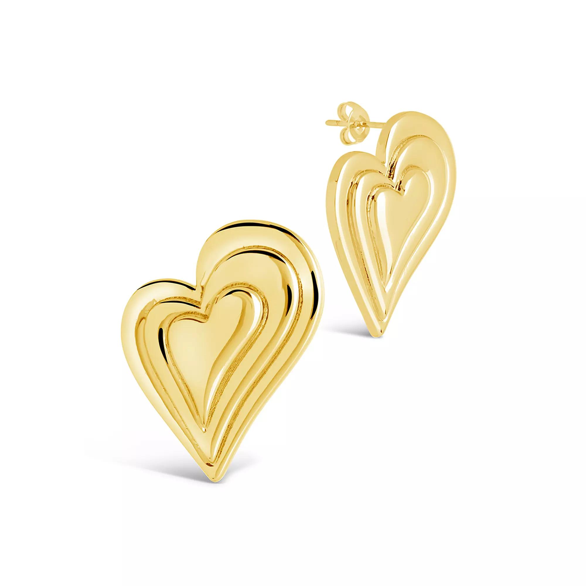 MC Collective Heart Statement Stud Earrings, Women's, Gold Tone Product Image