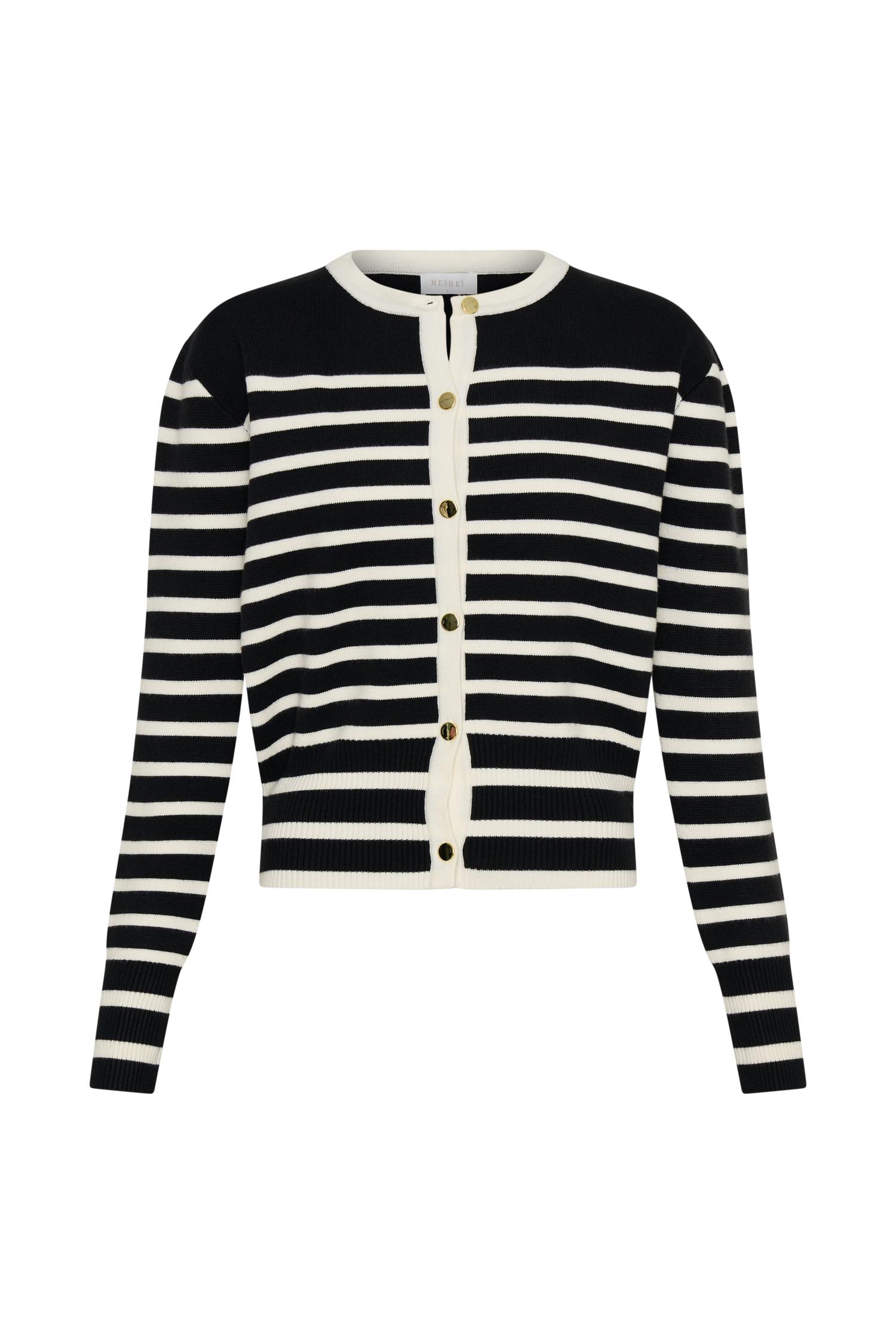 Tabitha Stripe Knit Shorts - Black/White Product Image