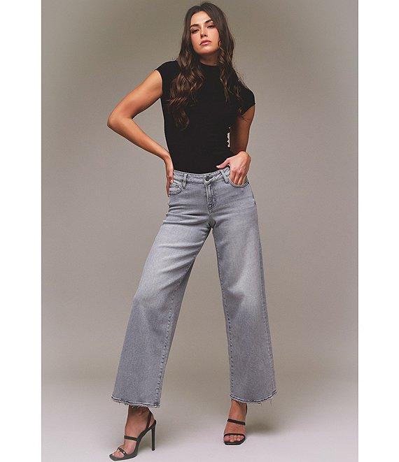 Hidden Jeans Nori High Rise Raw Hem Super Wide Leg Jeans Product Image