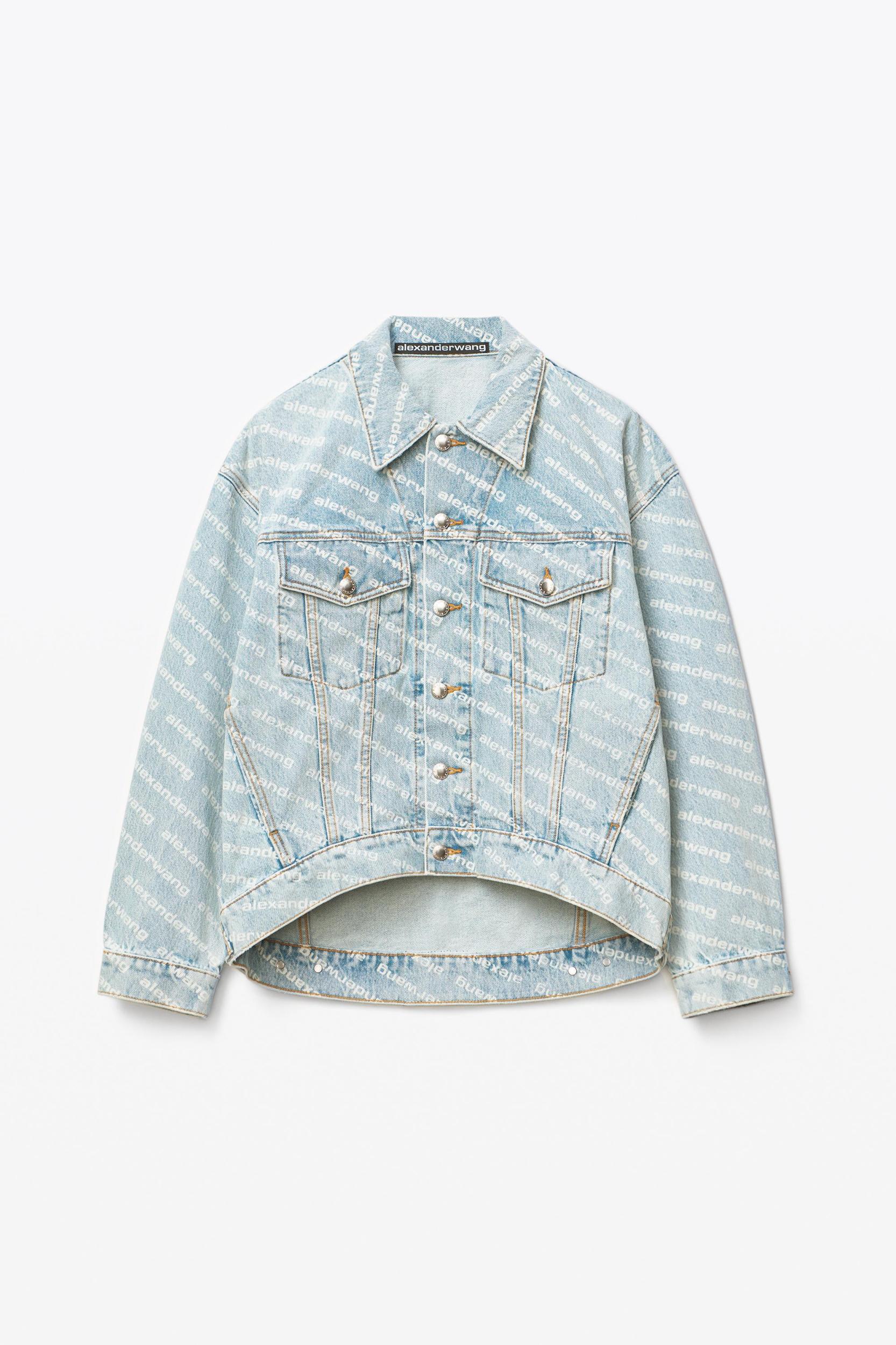 Falling Back Logo Jacket In Pebble Bleach Denim Product Image