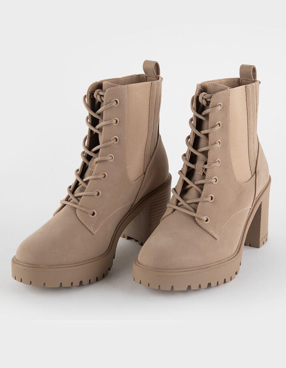 MIA Daryl Lace Up Heel Womens Boots - STONE Product Image