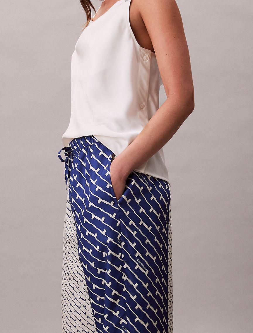 Printed Viscose Twill Wide Leg Pants Product Image
