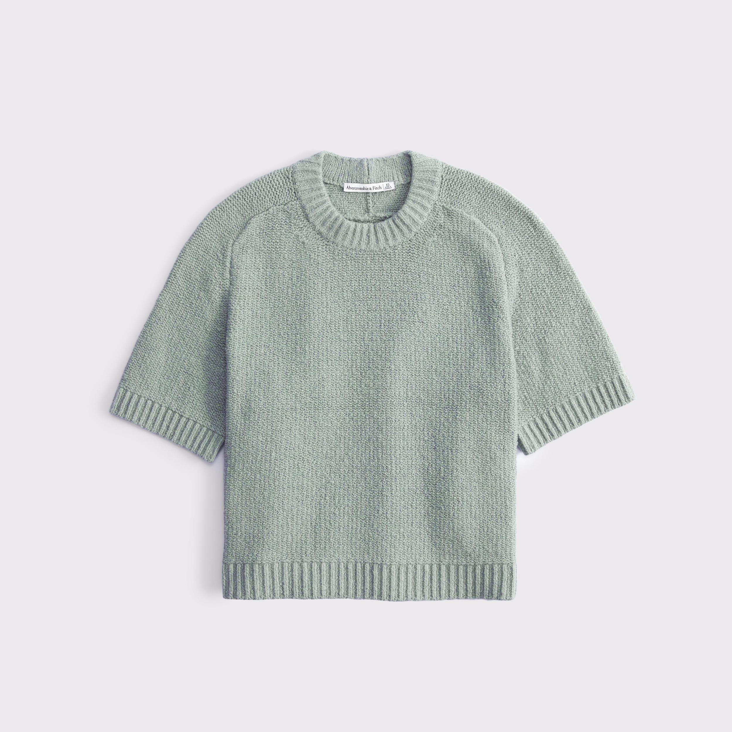 The A&F Madeline Textural Crew Sweater Tee Product Image