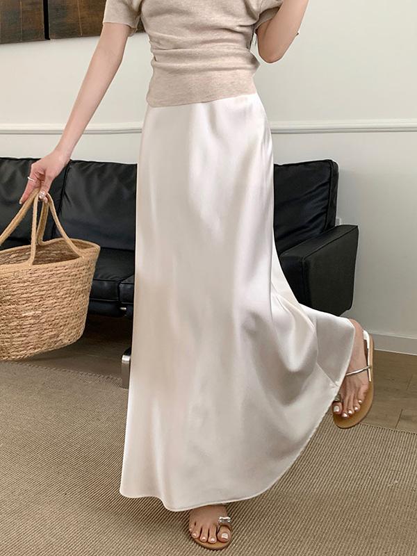 Mermaid Elasticity Solid Color Skirts Bottoms Product Image