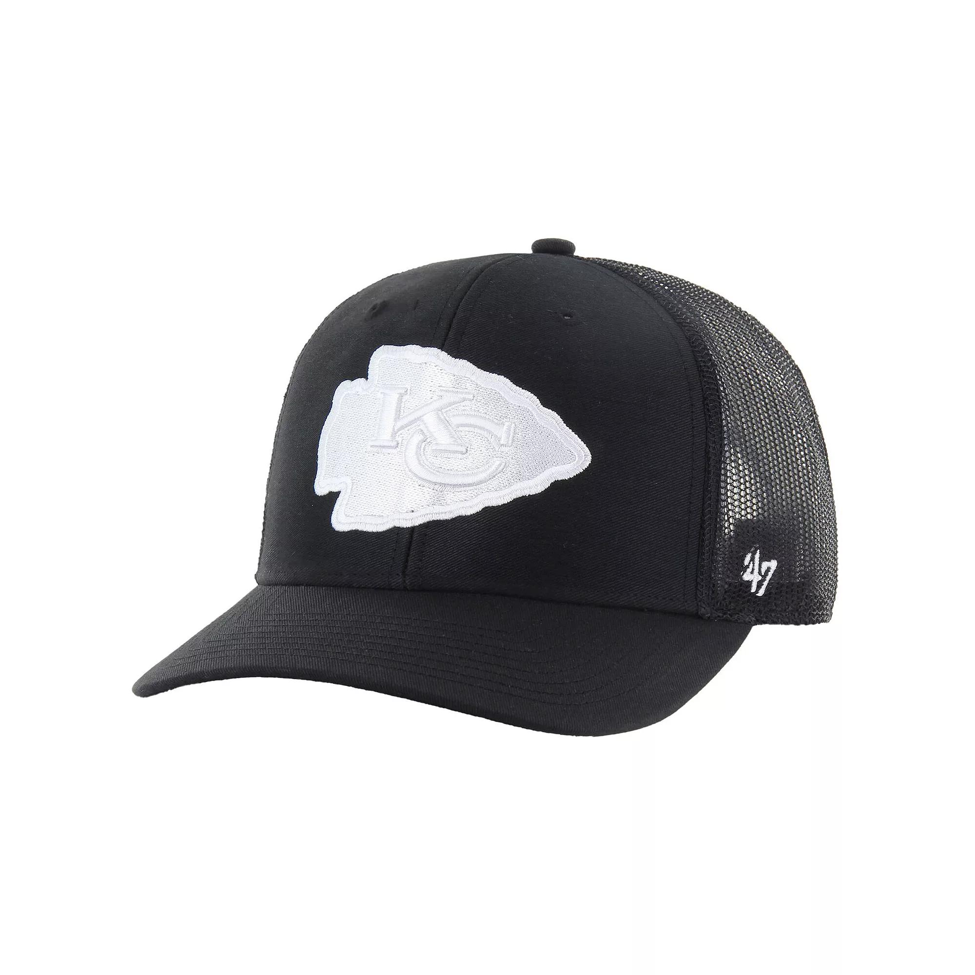 Men's '47 Black Kansas City Chiefs Trucker Adjustable Hat Product Image
