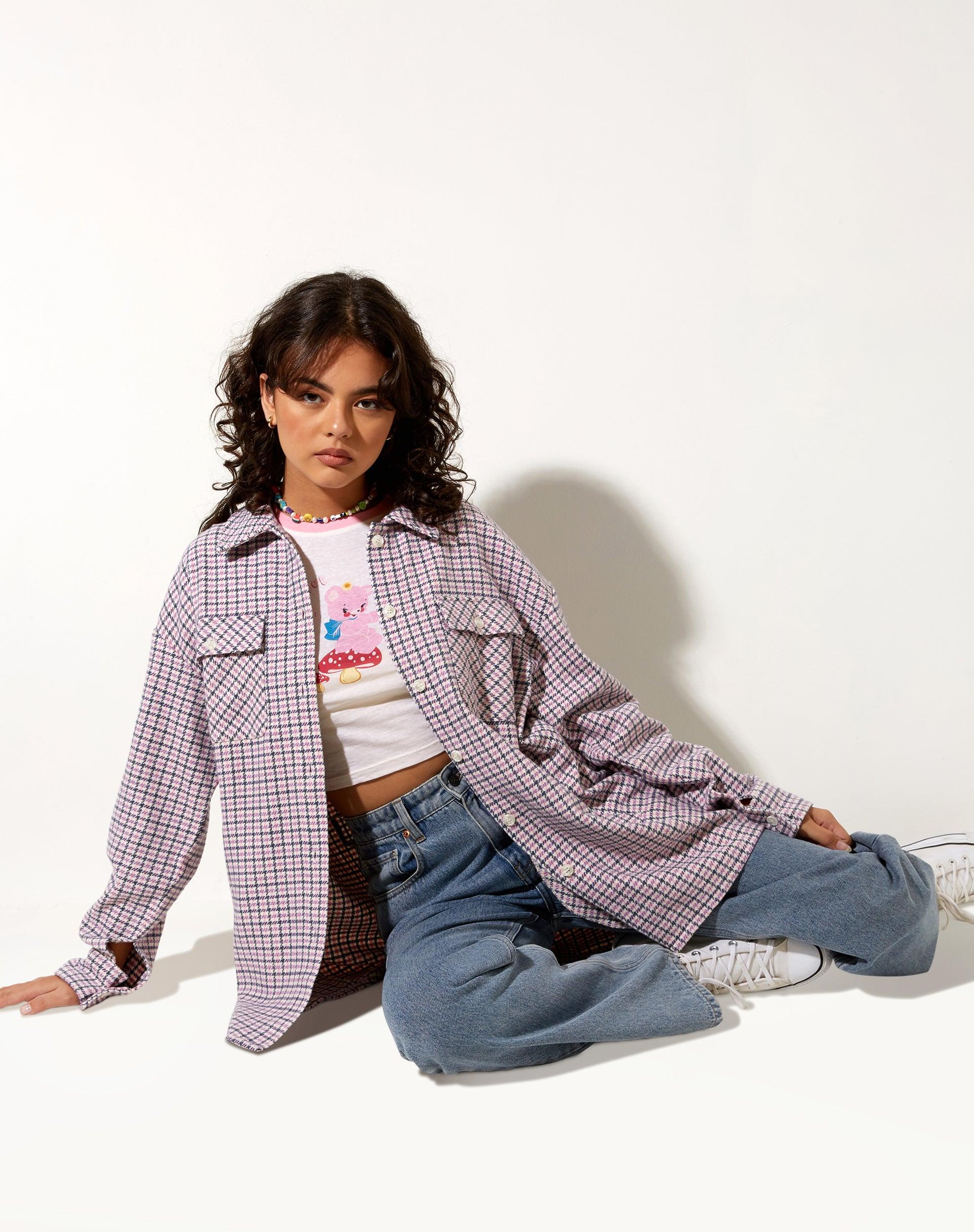 Medita Shirt in Purple Pink and Black Product Image