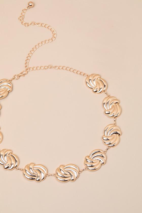 Ramzey Gold Knotted Chain Belt Product Image