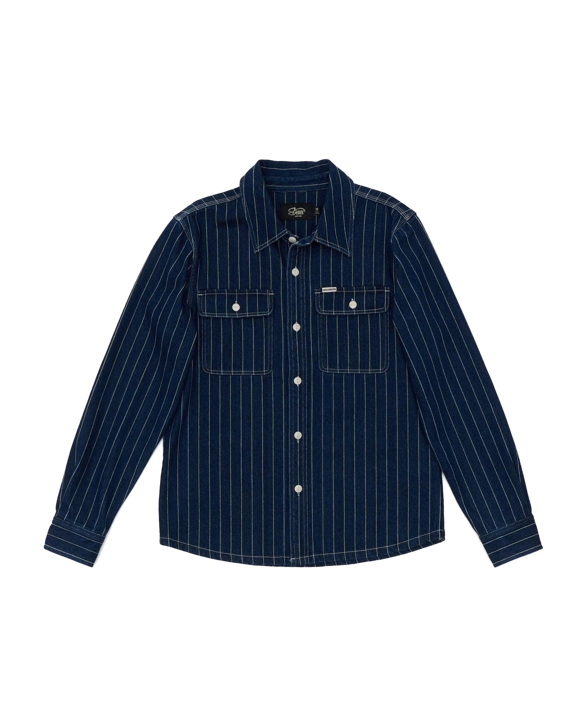 Vacay Stripe Denim Shirt - Indigo Product Image