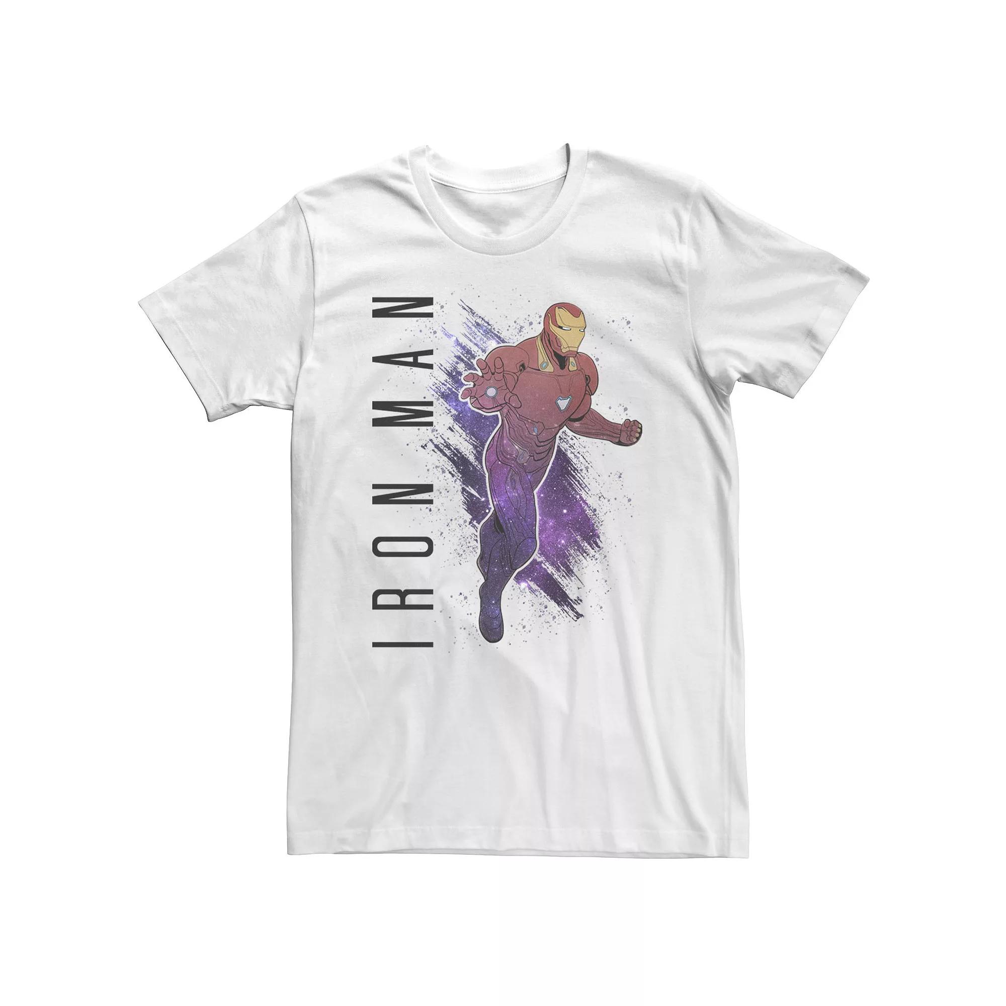 Big & Tall Marvel Avengers Endgame Iron Man Galaxy Painted Tee, Men's,  Product Image