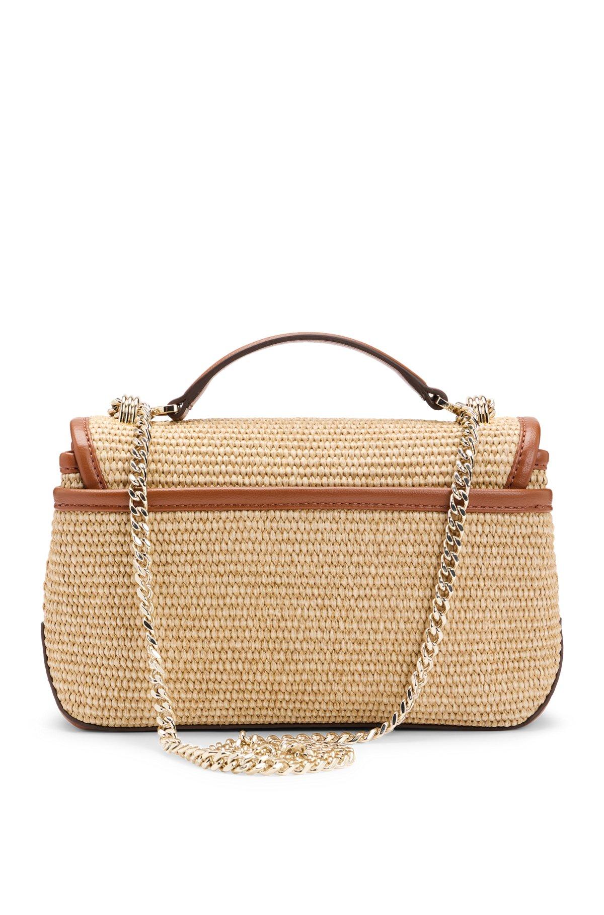 Raffia-effect shoulder bag with Double B monogram Product Image