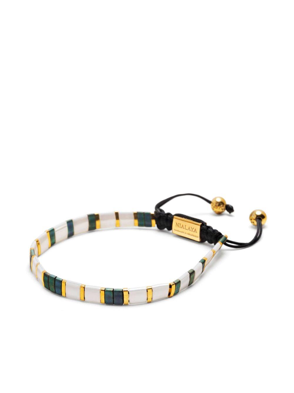 logo-engraved beaded bracelet Product Image