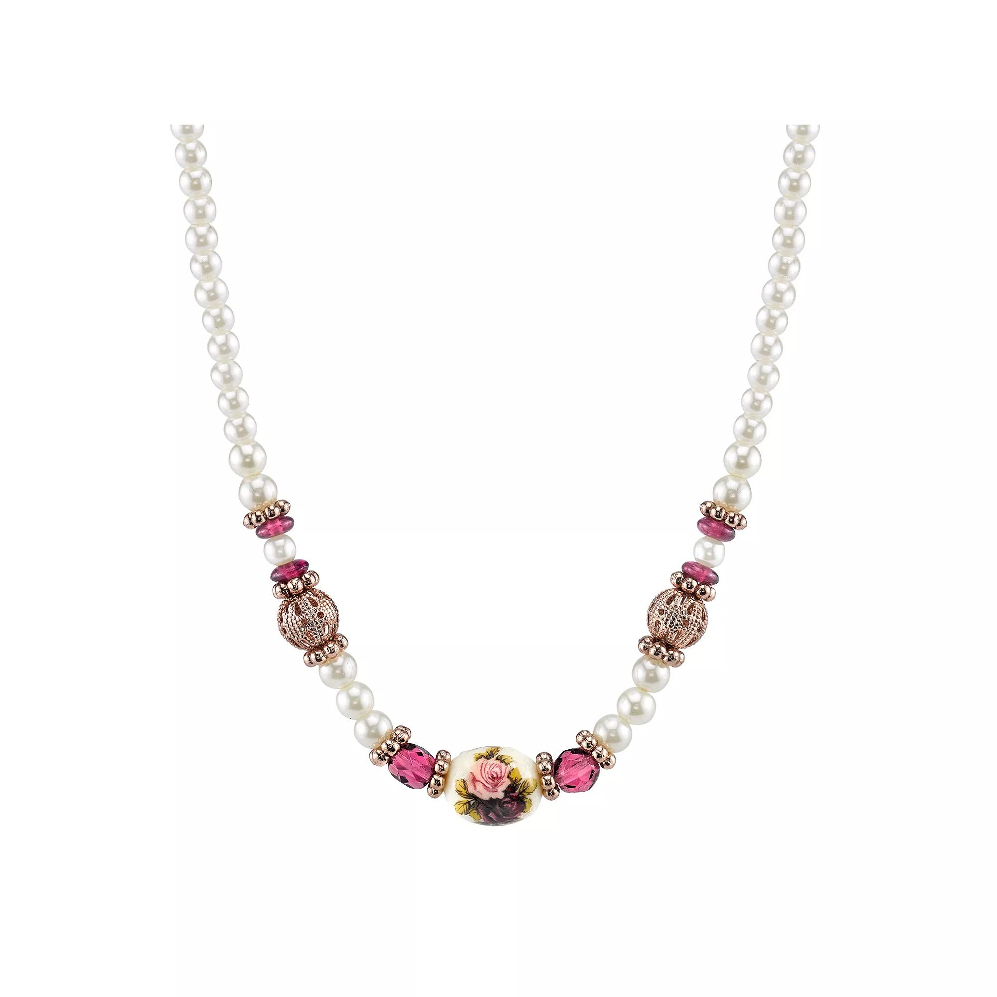 1928 Bead & Flower Necklace, Women's,  Product Image