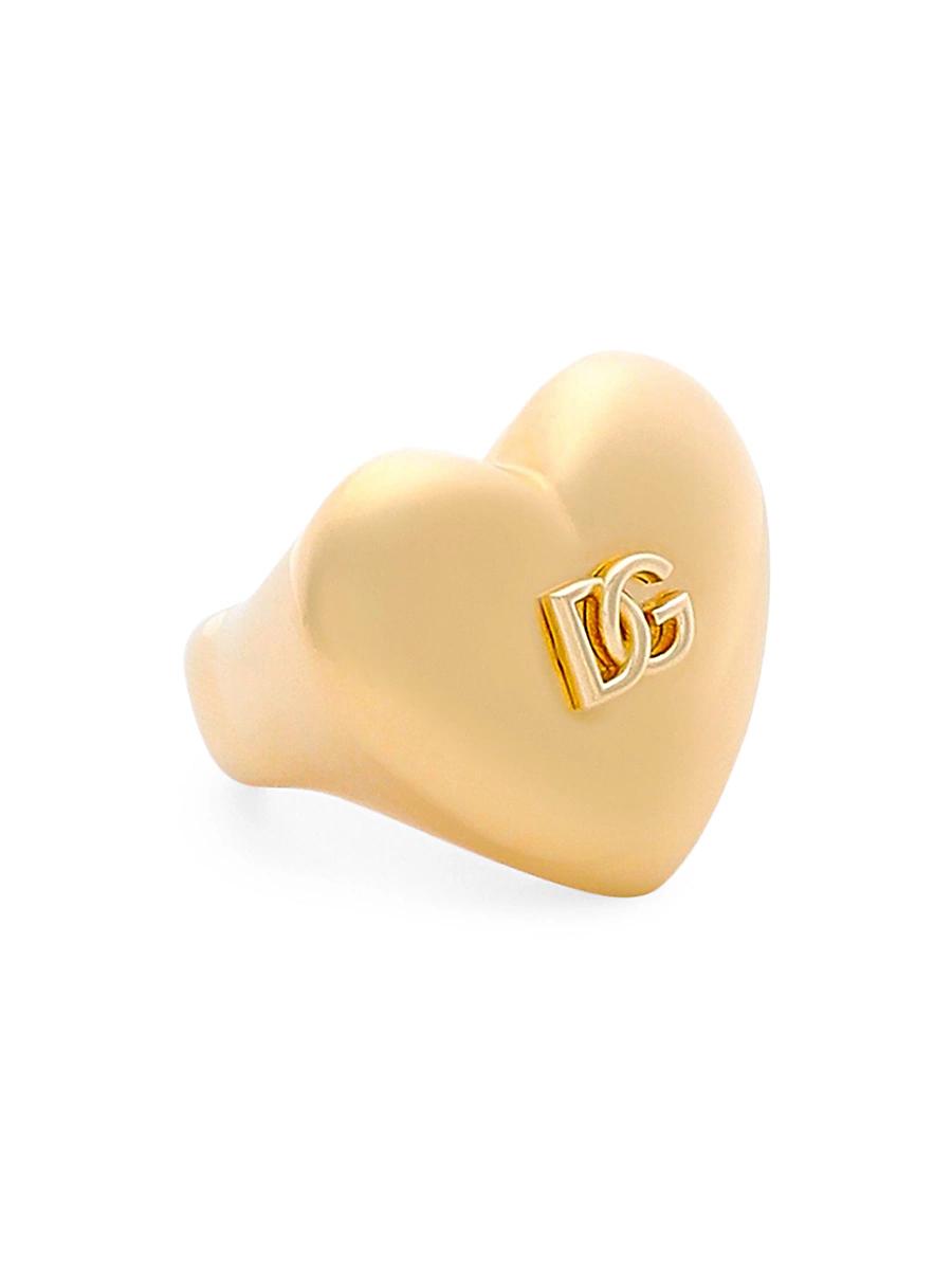 Womens Goldtone Heart Logo Ring Product Image