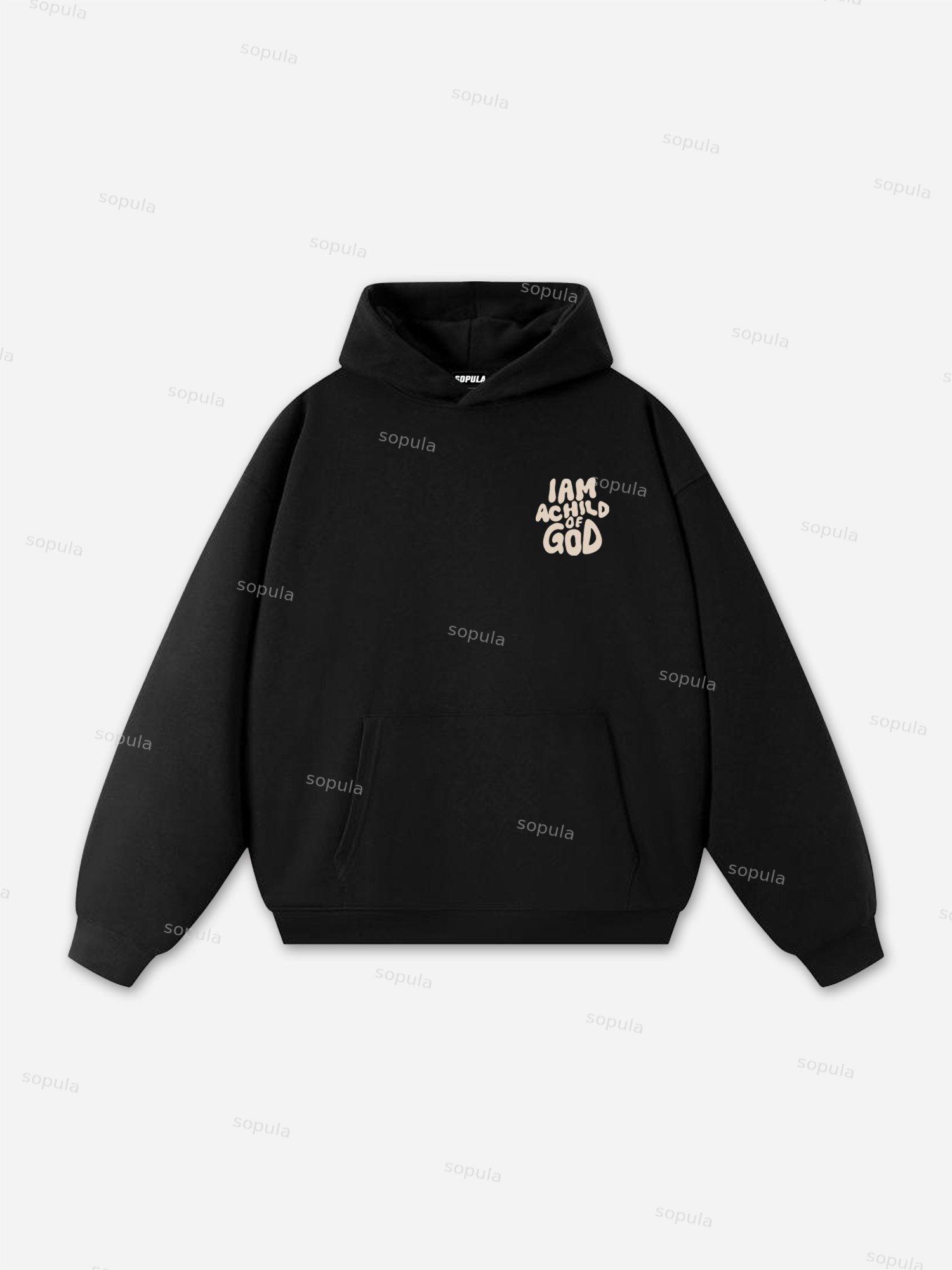 Sopula I Am A Child Of God Graffiti Slogan Graphic Oversized Hoodie Product Image