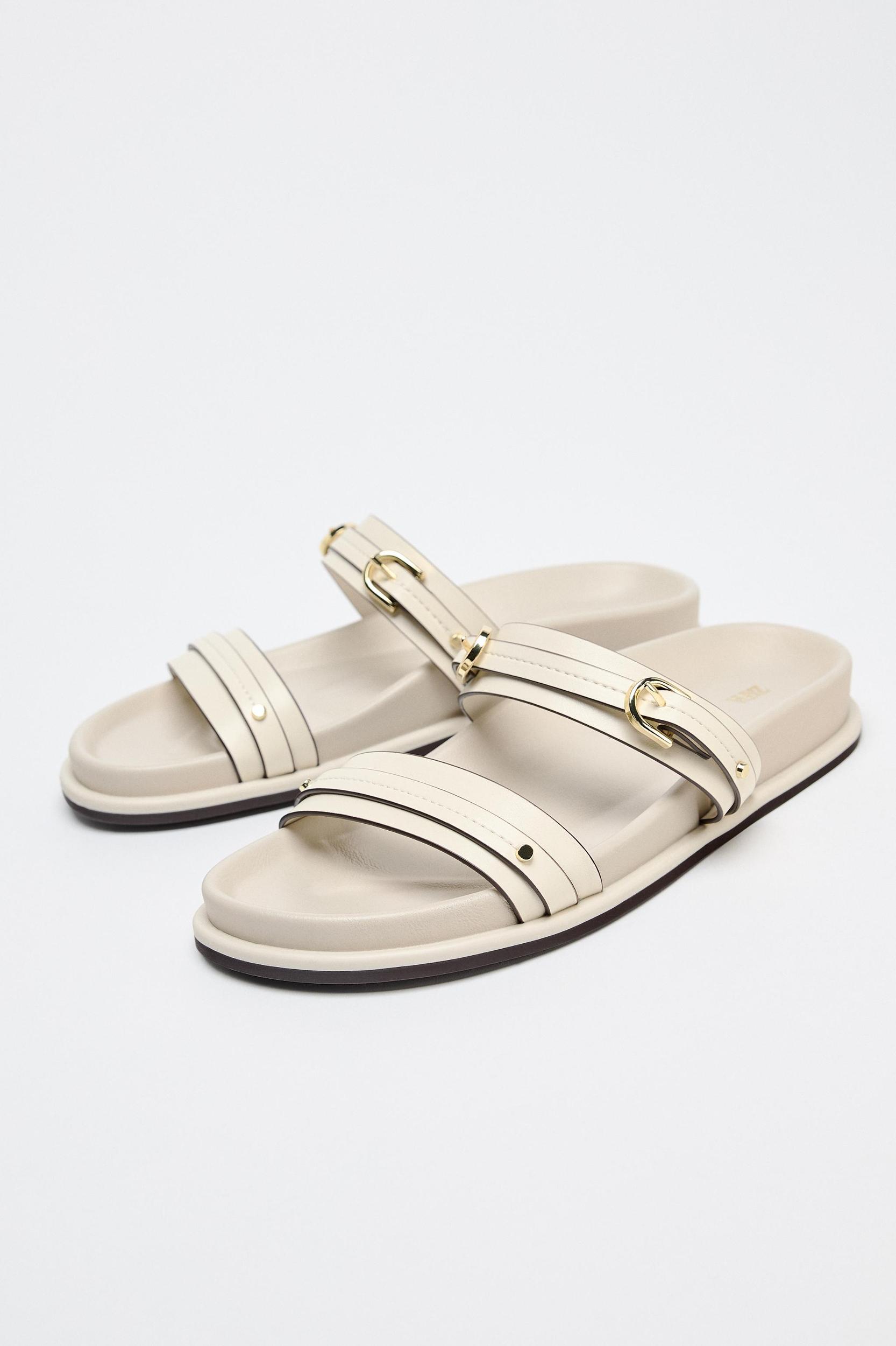 FLAT BUCKLED SANDALS Product Image