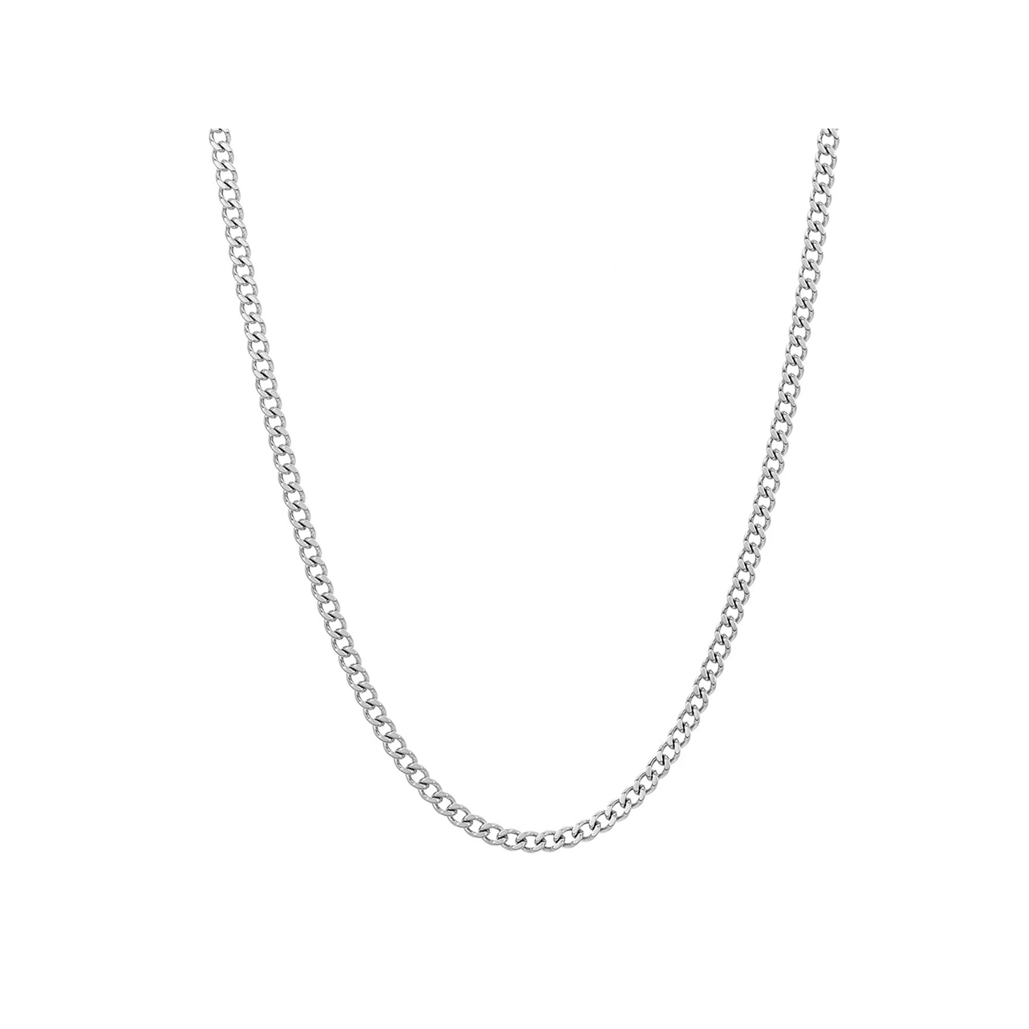 Adornia Stainless Steel 3 mm Cuban Curb Chain Necklace, Women's, Size: 24", Silver Tone Product Image