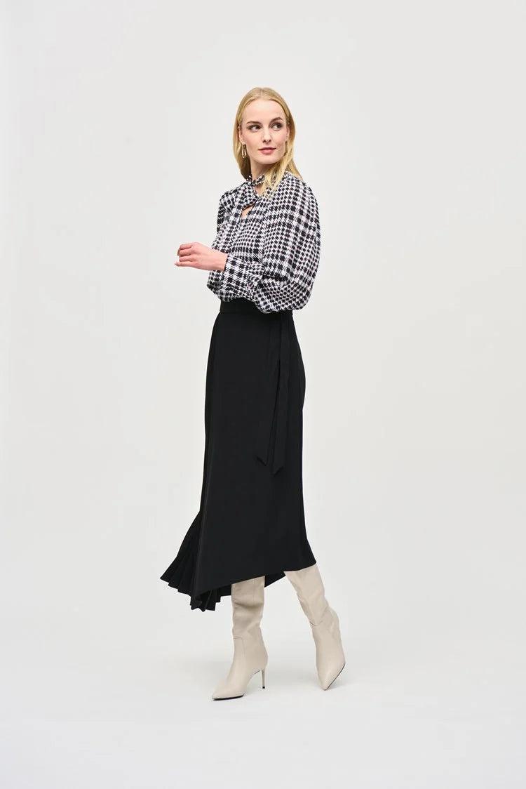 Georgette Plaid Puff Sleeve Top- Vanilla/ Multi Product Image