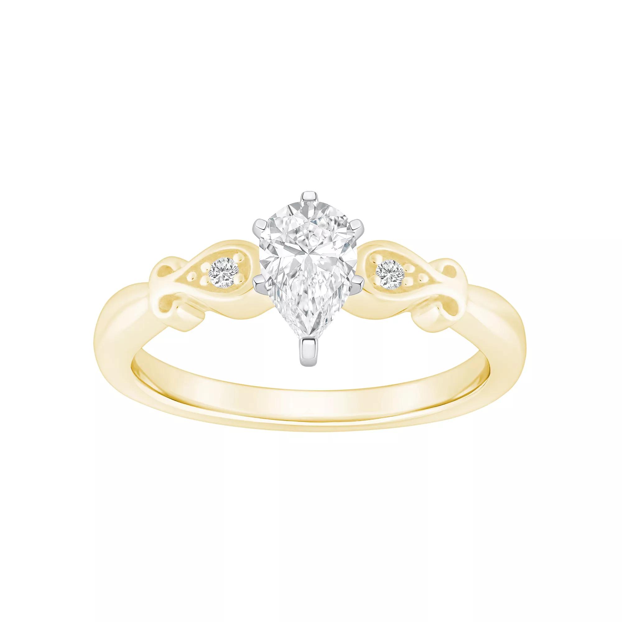 Alyson Layne 14k Gold 1/2 Carat T.W. Diamond Pear Shape Engagement Ring, Womens White Gold Product Image