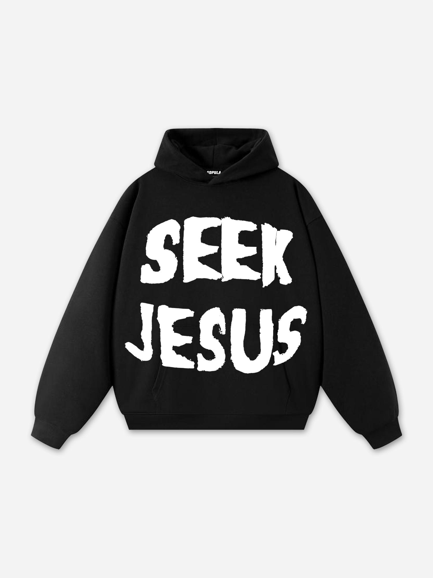 Sopula Seek Jesus Graphic Pocket Hoodie Product Image