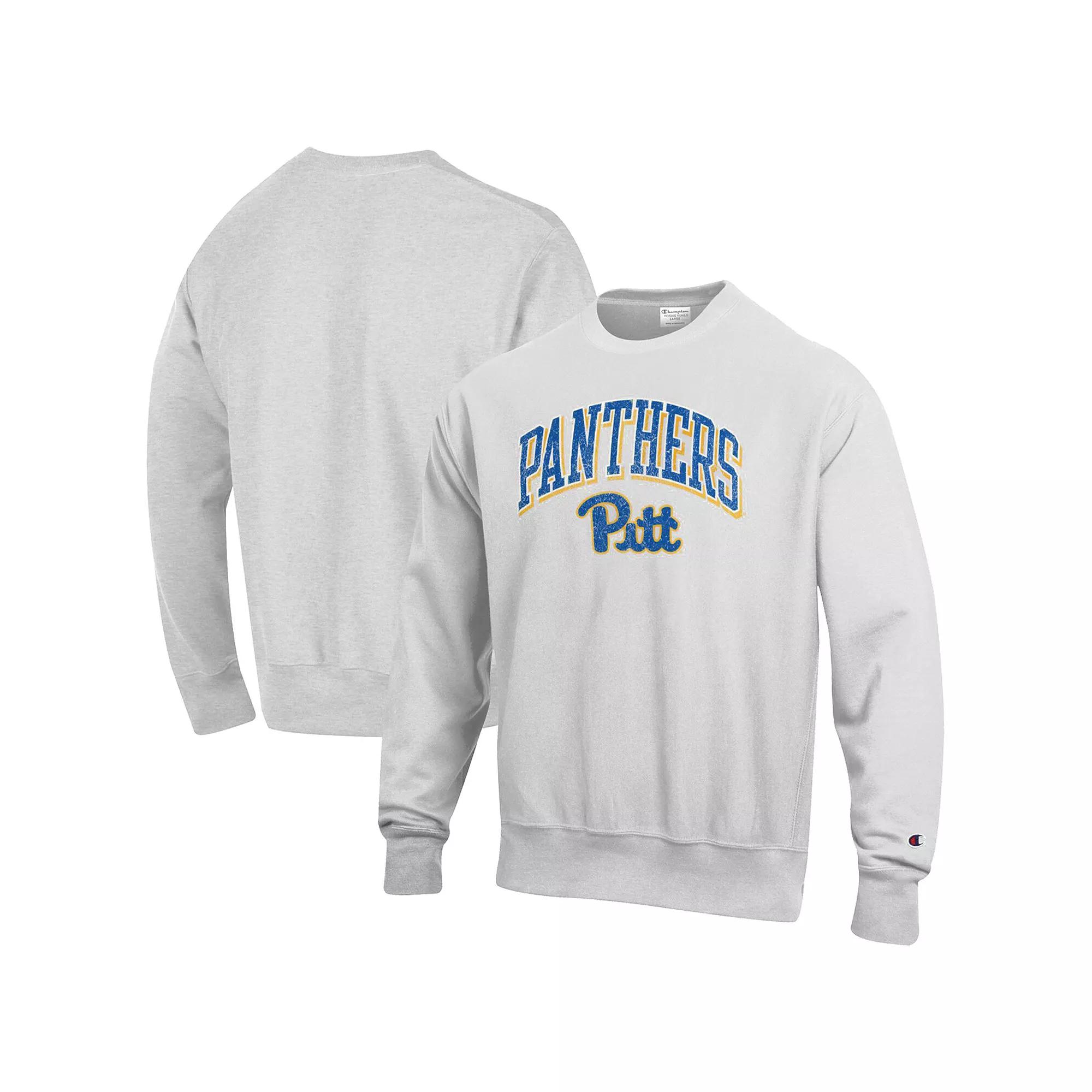 Men's Champion Gray Pitt Panthers Arch Over Logo Reverse Weave Pullover Sweatshirt,  Product Image