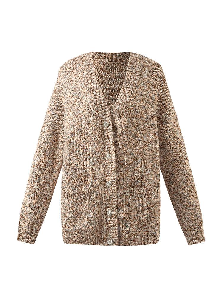 Wool Blend Single-Breasted Women Cardigan Product Image