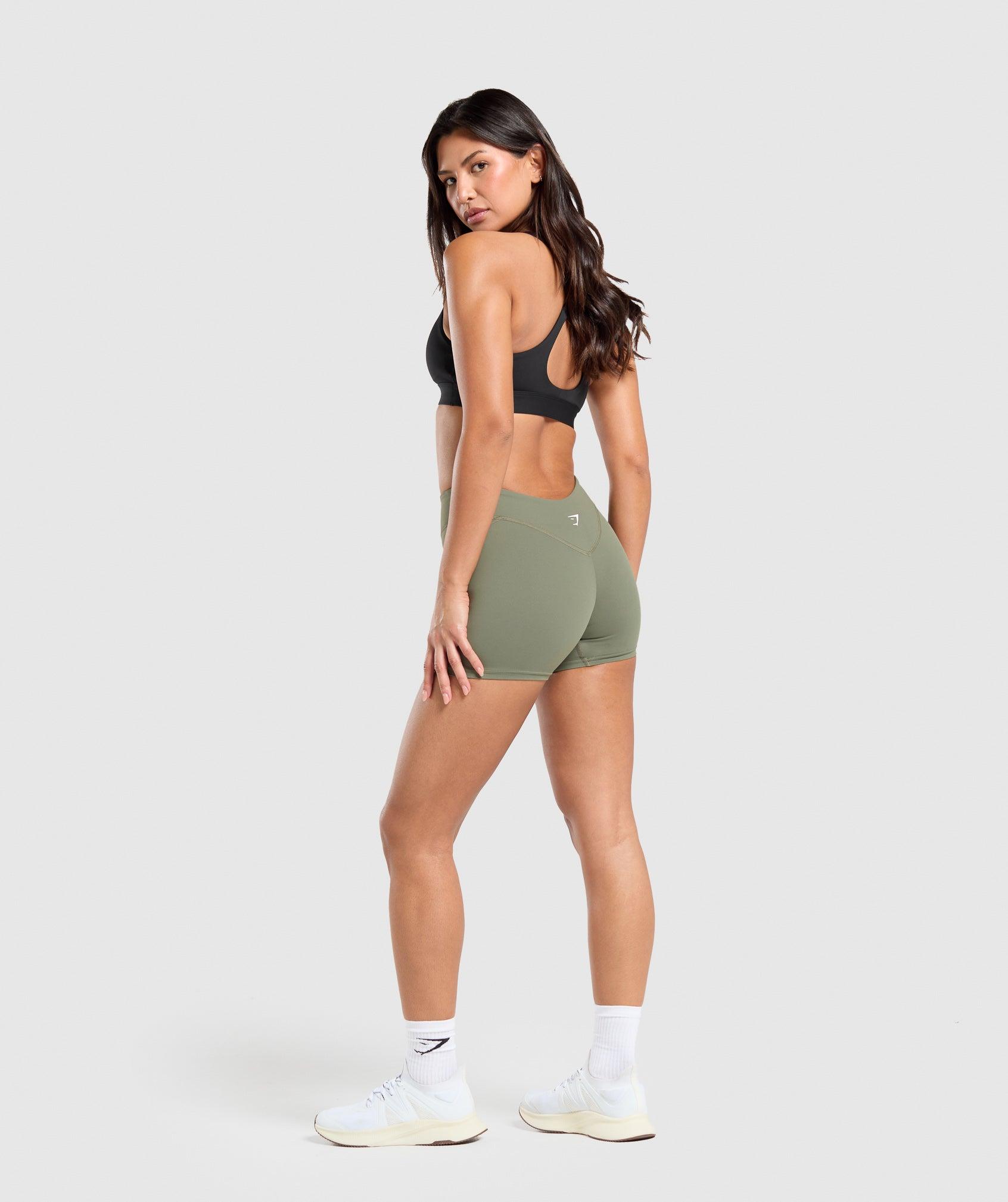 Gymshark Dipped Waistband Shorts - Base Green Female Product Image
