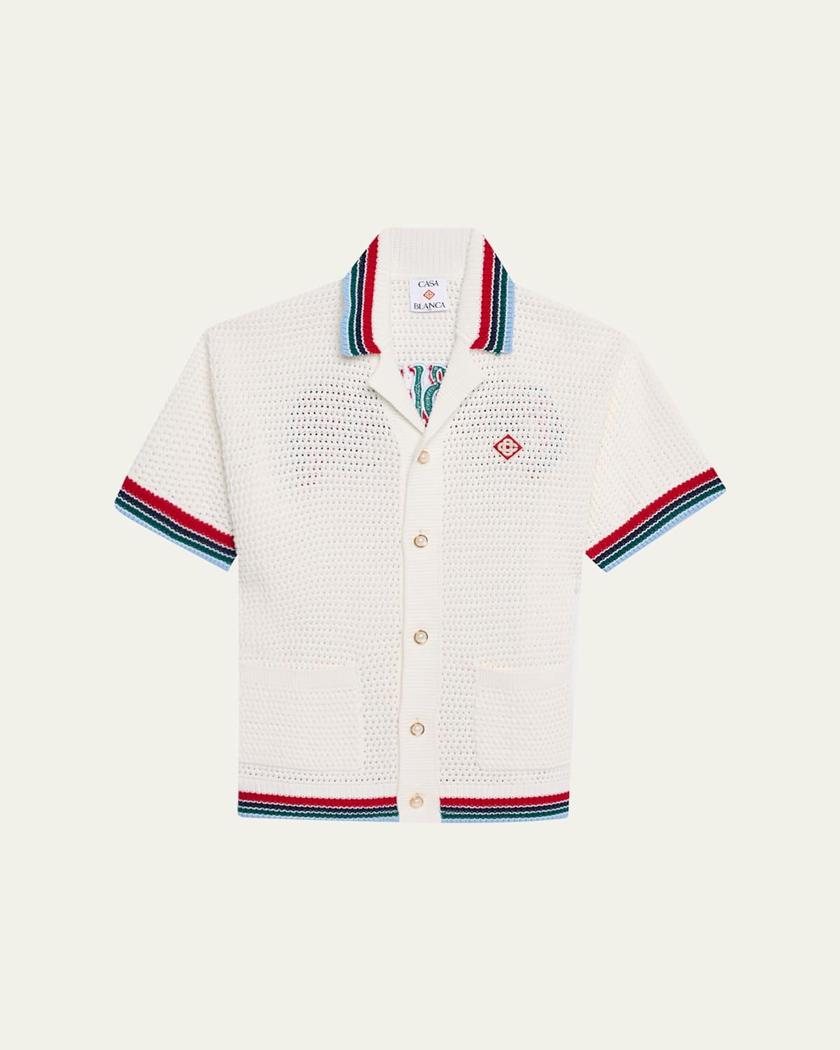 Mens Sporty Faux Crochet Shirt Product Image