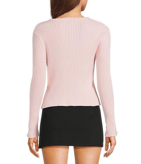 Honey & Sparkle Removable Faux Fur Collared Long Sleeve Cardigan Product Image