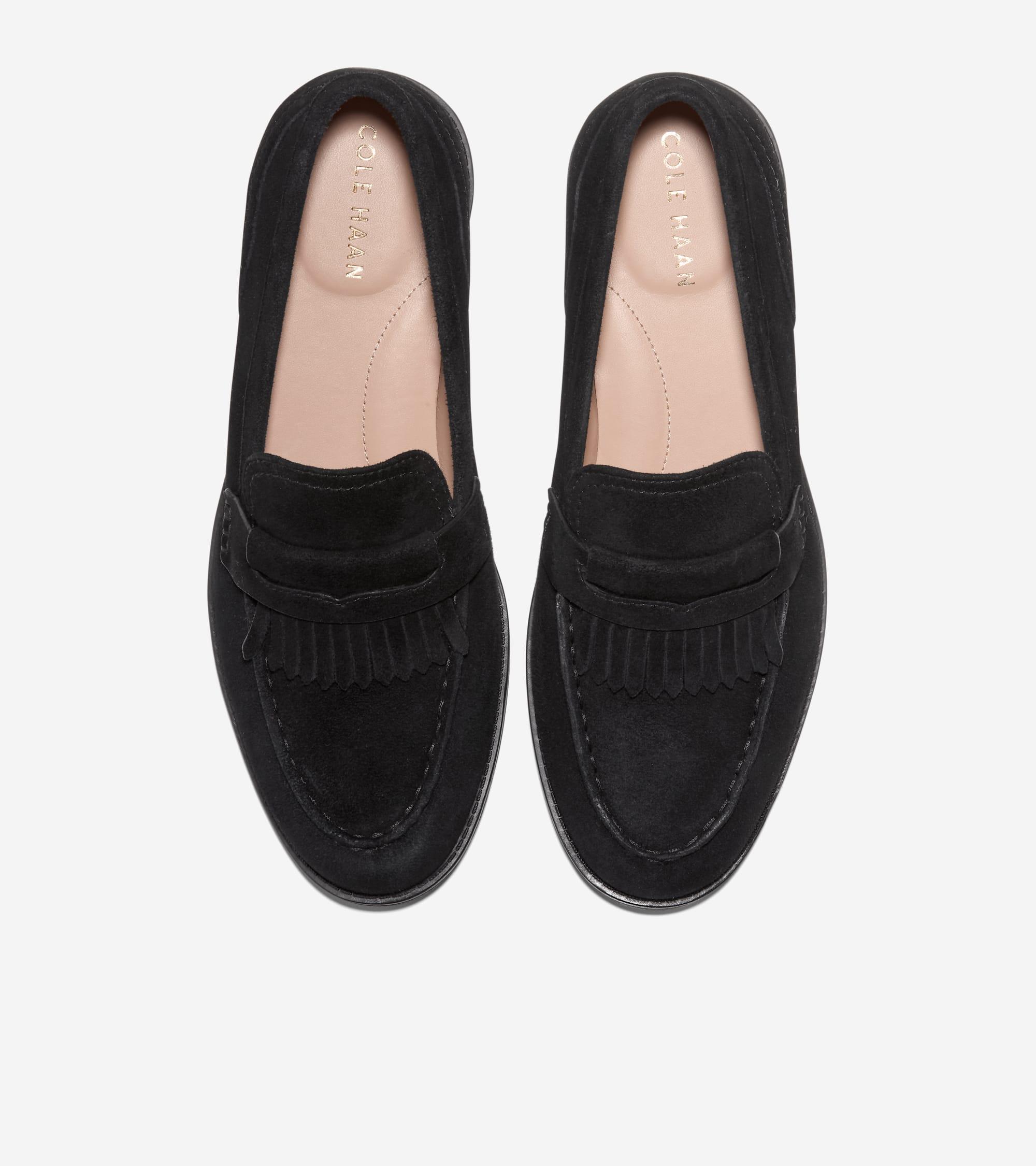 Women's Stassi Kiltie Loafers in Black | Cole Haan Product Image