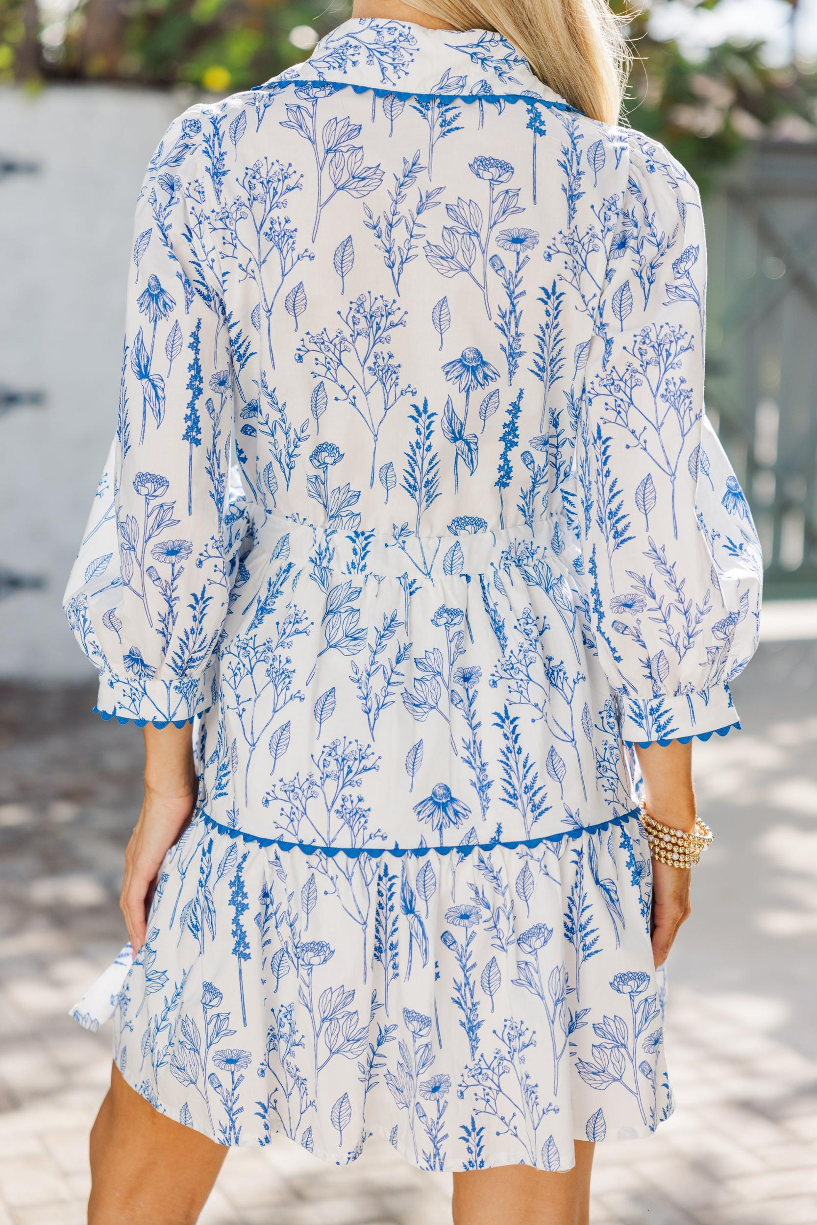 The Timeless Blue Floral Dress Female Product Image